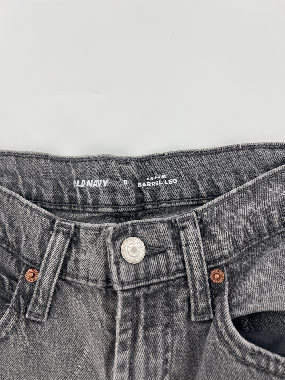 Old Navy Extra High Rise Barrel Leg Denim Jeans Relaxed Fit Baggy Street 8 - Picture 4 of 10